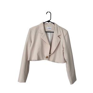 Goldie London Blazer Jacket Size Small Cropped Long Sleeve Single Button Career